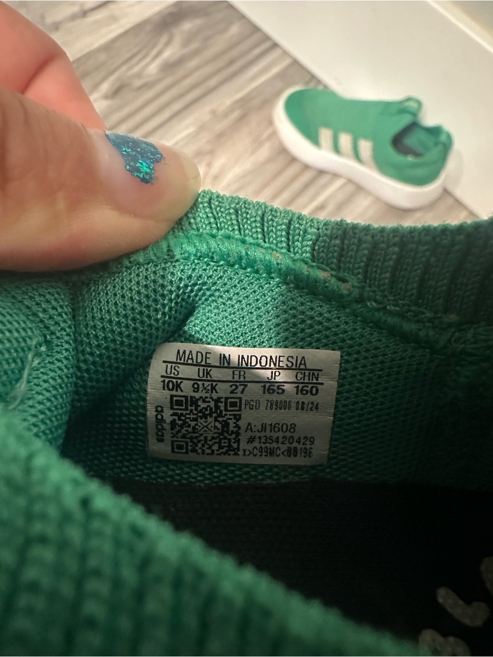 adidas Kids Teal Green Knit Slip-On Sneakers